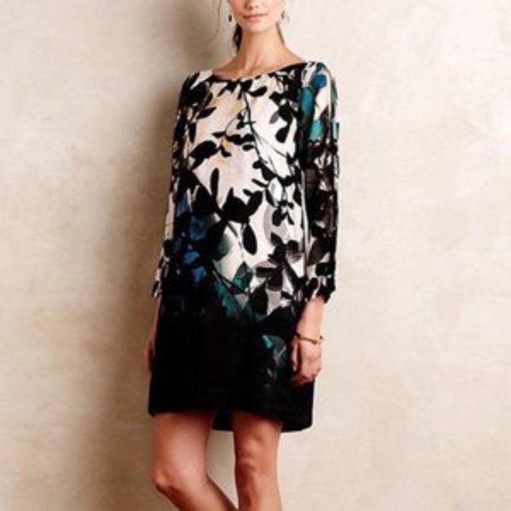 Anthropologie Maeve Floral Tunic Shift Dress Shaded Garden